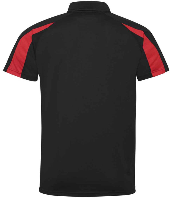 AWDis Cool Contrast Polo Shirt Jet Black/Fire Red