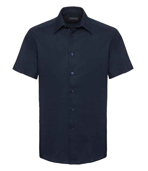 Russell Collection Short Sleeve Tailored Oxford Shirt