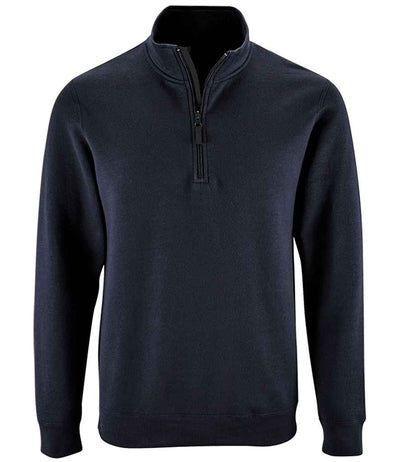 Branded SOL'S Stan Contrast Zip Neck Sweatshirt