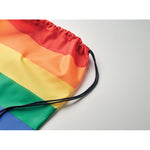 Branded Rainbow RPET drawstring bag