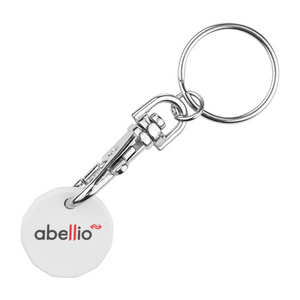 Branded Recycled Plastic Trolley Coin Keyring | Eco Trolley Coin Keyring