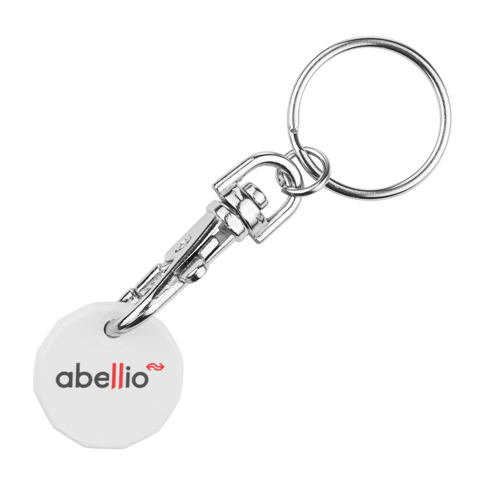 Branded Recycled Plastic Trolley Coin Keyring