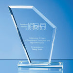 17.5cm x 15.5cm x 1cm Jade Glass Bevelled Edge Wing Award
