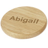 Branded Scoll wooden coaster with bottle opener