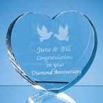 10cm Clear Crystal Heart with delicate engraving