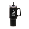 Everest BLACK Stainless Steel Mug with Straw and Handle - 1182ml
