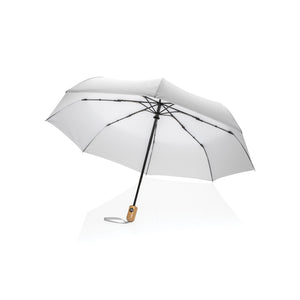 21" Impact AWARE™ RPET 190T bamboo auto open/close umbrella