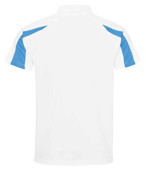 AWDis Cool Contrast Polo Shirt Arctic White/Sapphire Blue
