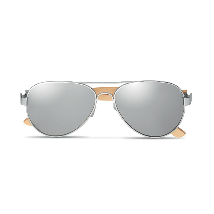 Branded Bamboo sunglasses in pouch