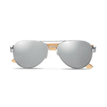 Branded Bamboo sunglasses in pouch