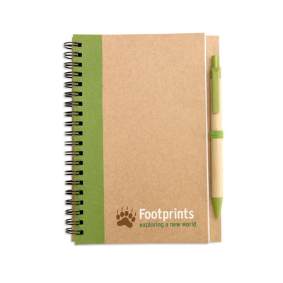 Branded B6 recycled notebook with pen