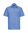 Russell Collection Short Sleeve Easy Care Poplin Shirt Corporate Blue