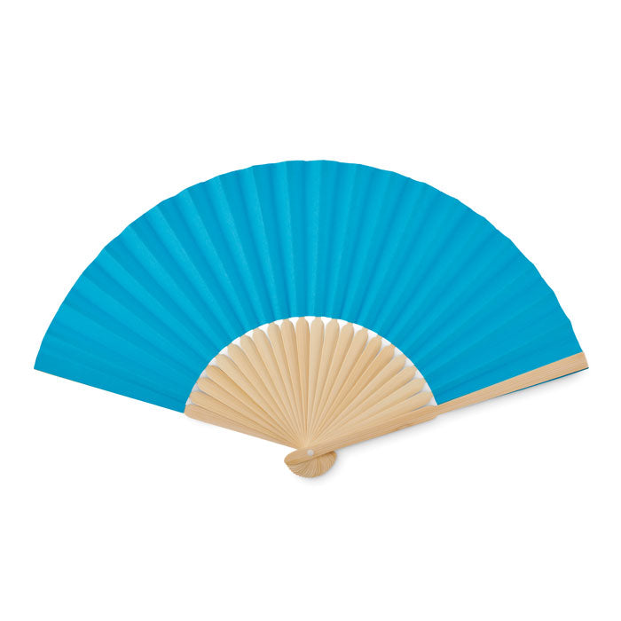 Branded Manual hand fan with bamboo handle