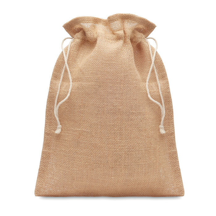 Branded Small jute gift bag 14 x 22 cm