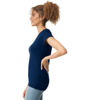 Gildan Ladies SoftStyle® V Neck T-Shirt Navy