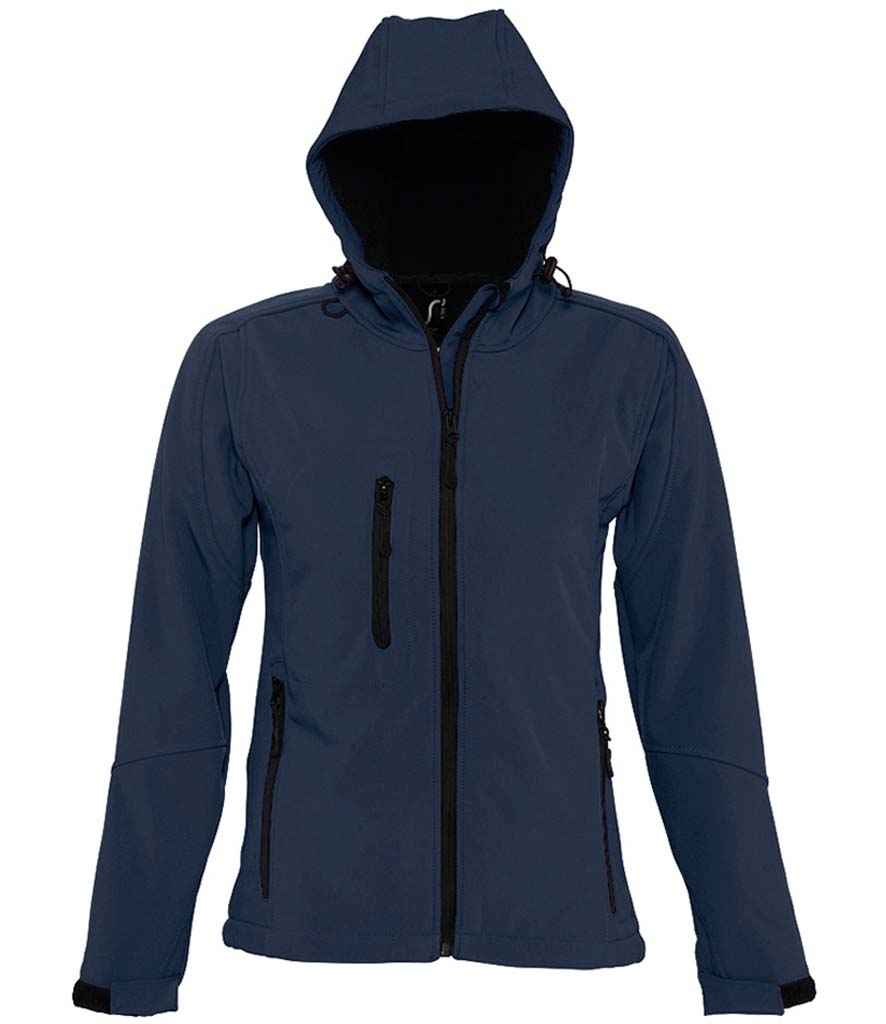 SOL'S Ladies Replay Hooded Soft Shell Jacket French Navy