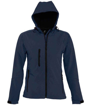 SOL'S Ladies Replay Hooded Soft Shell Jacket French Navy