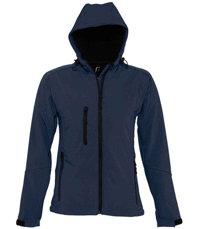 SOL'S Ladies Replay Hooded Soft Shell Jacket French Navy