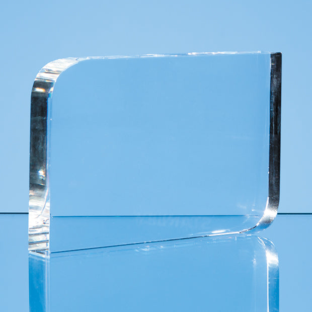 Branded 9cm x 15cm Optical Crystal Curved Rectangle Award