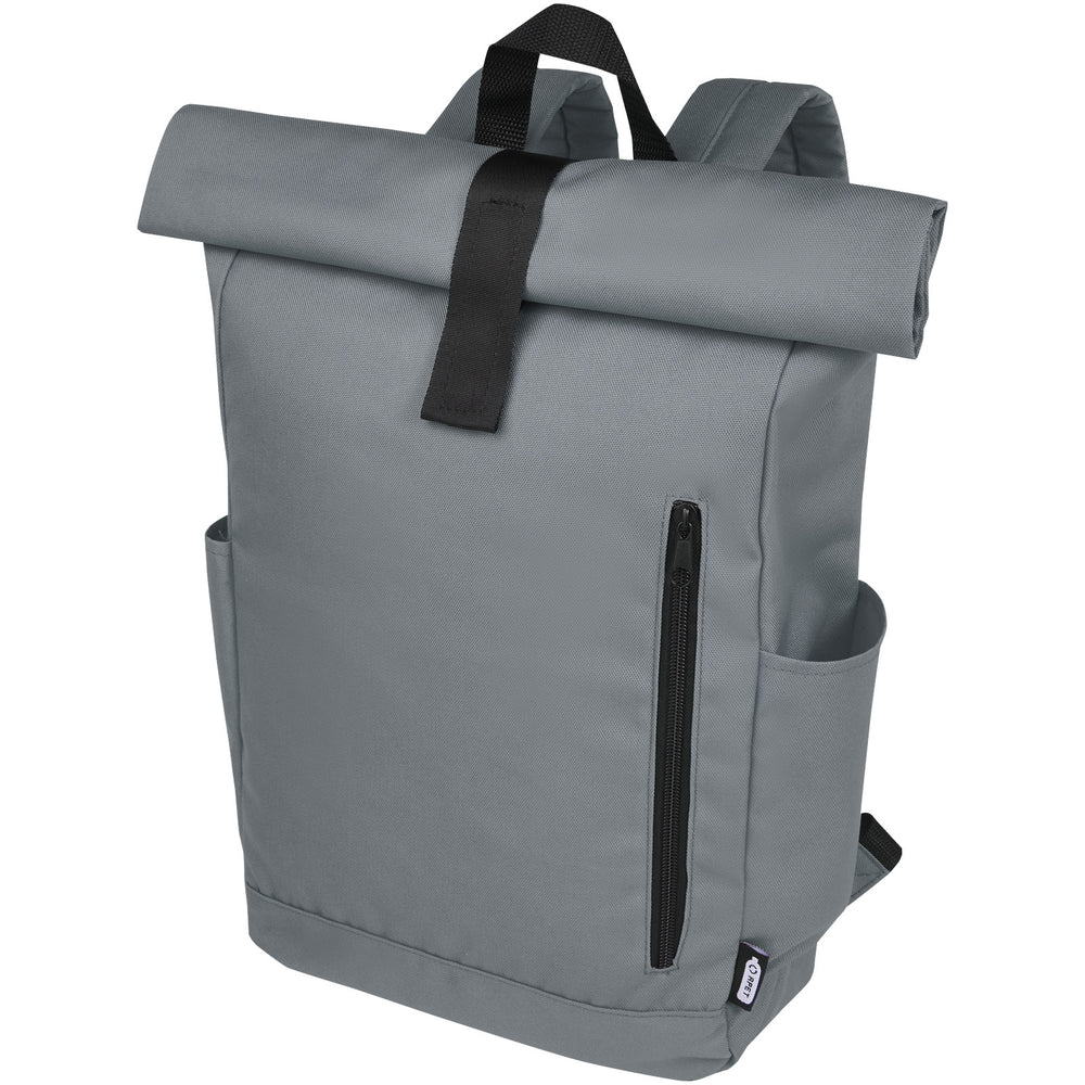 Branded Byron 15.6" GRS RPET roll-top backpack 18L