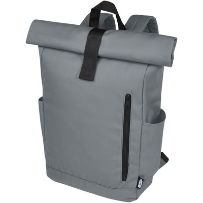 Branded Byron 15.6" GRS RPET roll-top backpack 18L
