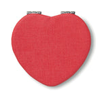 Red Heart Shaped double sided mirror made with PU Leather exterior with metal frame