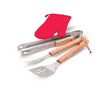 Branded BBQ apron with BBQ tools