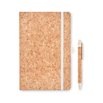 Branded A5 cork notebook with pen
