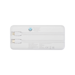 Adhil 10.000 mAh 10W recycled plastic power bank with 2 built-in cables