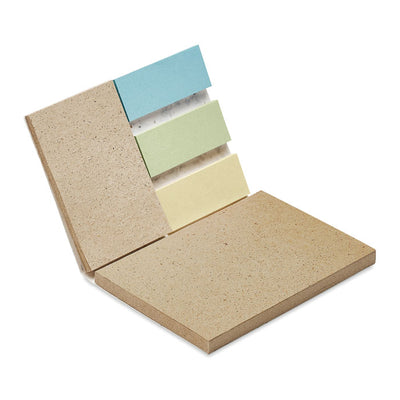 Branded Grass/seed paper memo pad with sticky notes