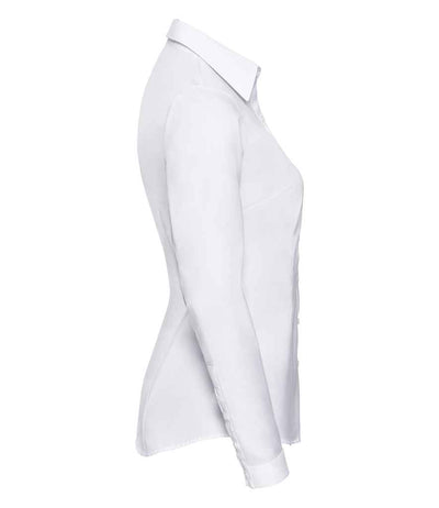 Russell Collection Ladies Long Sleeve Herringbone Shirt