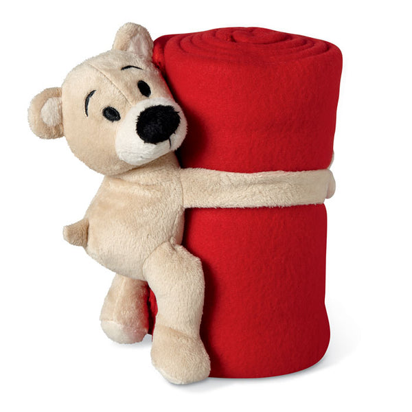 Fleece blanket with bear