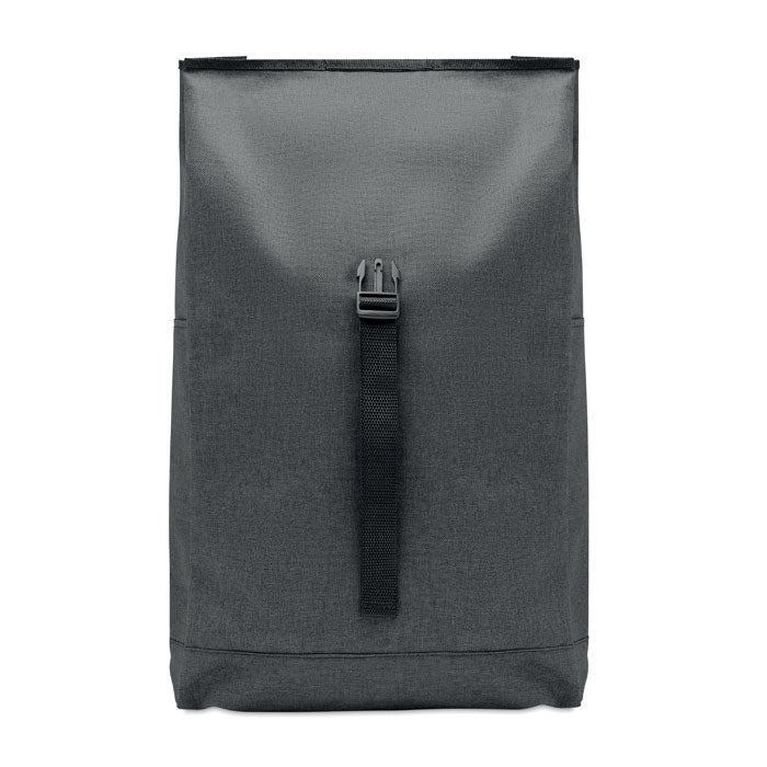 Branded 600D RPET 2 tone roll top backpack