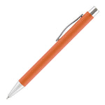 Branded TRAVIS SOFT FEEL ball pen with chrome trim