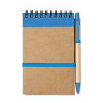 Branded A6 recycled notepad with pen