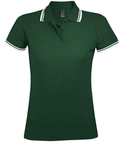 Branded SOL'S Ladies Pasadena Tipped Cotton Piqué Polo Shirt