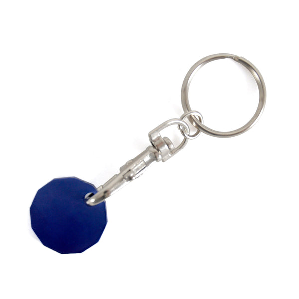 Branded Aluminium 12-sided GBP Trolley Coin On Trigger Clip + Split Ring