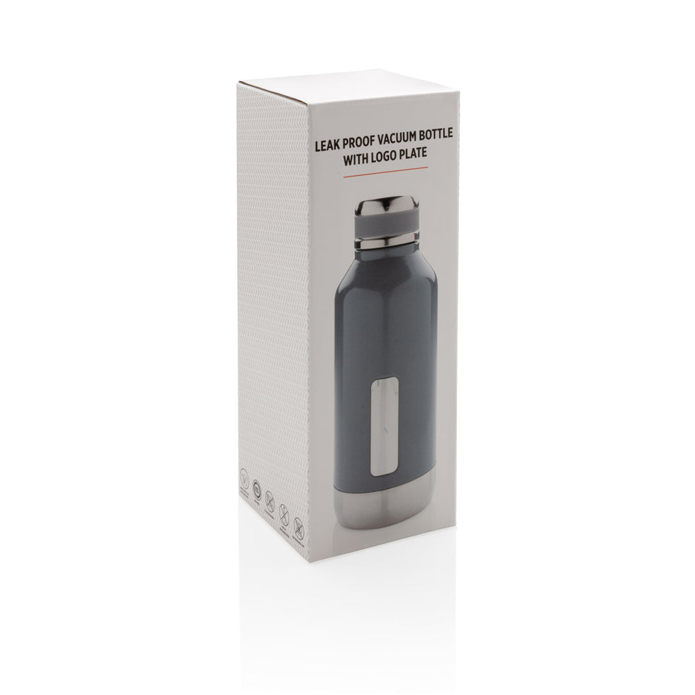 Branded Leak proof vacuum bottle with logo plate