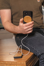 Branded 10W bamboo magnetic wireless charger