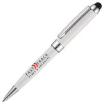 Branded ASTON STYLUS ball pen with chrome trim