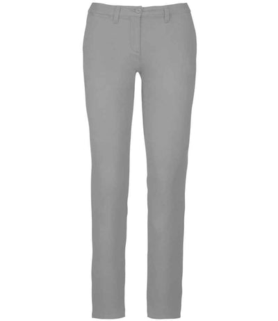 Kariban Ladies Chino Trousers Fine Grey