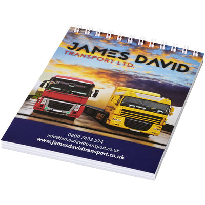 Branded Desk-Mate® spiral A6 notebook 80 pages