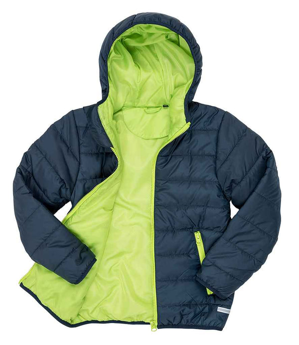 Result Core Kids Padded Jacket Navy/Lime Green