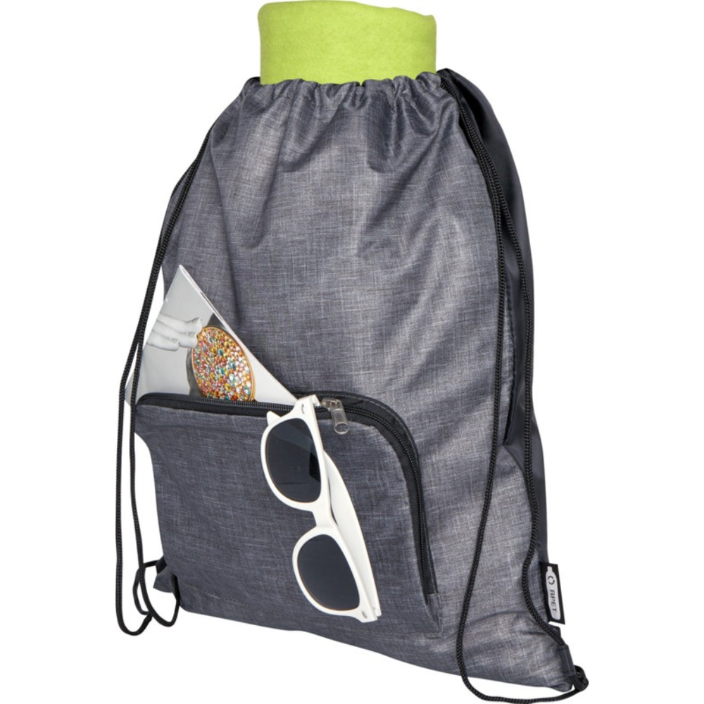 Branded Ash recycled foldable drawstring bag 7L