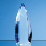 Branded 23cm Nik Meller Design Clear Optical Crystal & Cobalt Blue Vetri Obelisk Award