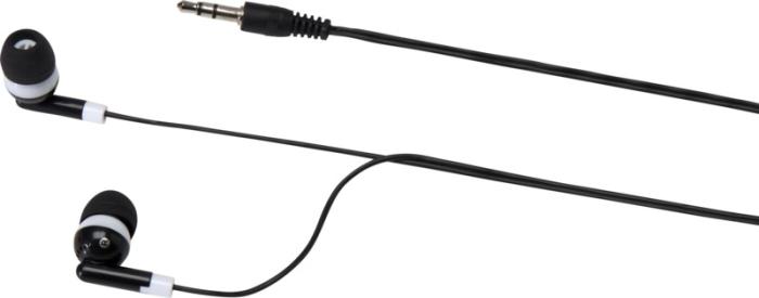 Branded Rebel earbuds with recycled plastic storage box