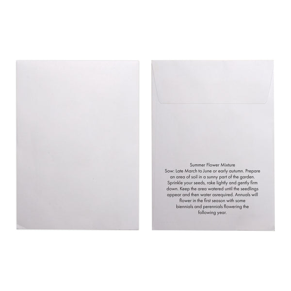 Seed Pack in White Paper Envelope Summer Flowers