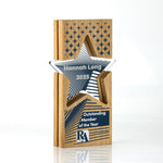Oak Layered Acrylic Inset Star Award - 125mm x 210mm