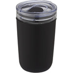 Branded Bello 420 ml glass tumbler with recycled plastic outer wall