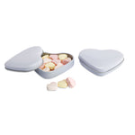 Branded Heart tin box with candies